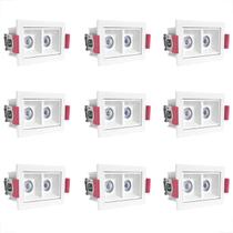 9 Mini Spot Downlight Duplo Led Embutir 4000k Recuado Bet85