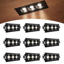 9 Mini Spot Triplo Embutir Led Recuado 4000k Downlight Bet89