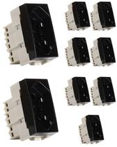 9 Módulo Tomada Sleek Preto Brilhante 2P+T 10A MarGirius 9 Módulo Tomada Sleek Preto Brilhante 2P+T 10A MarGirius