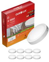 9 Painel CONTROLED Sensor de Presença 18W Cor da Luz 6500K Branco Frio Redondo Sobrepor Ourolux