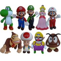 9 Pcs Super Mario Luigi Yoshi Toad Princesa Wario Dk Goomba