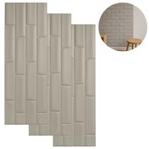 9 Placas 3D Tijolinho Autocolante P/ Decoração de Parede Cinza