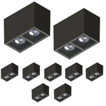 9 Plafon Boxit Duplo Par30 E27 Preto Save Energy 110/220V