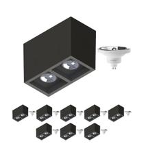 9 Plafon Sobrepor P/ 2 Lâmpada Boxit + 2 Lâmpada AR111 12W 4000K 9 Plafon Sobrepor P/ 2 Lâmpada Boxit + 2 Lâmpada AR111 12W 4000K