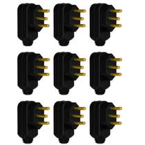 9 Plug Macho Pial Legrand 10A com Terra e Saída Lateral