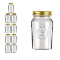 9 Pote Americano Mantimento Café Vidro Vintage 1L Nadir