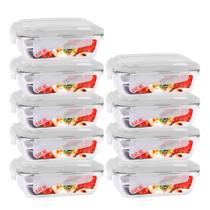 9 Pote de Vidro p/ Marmita Forno Freezer Airfryer 640ML c/ Tampa