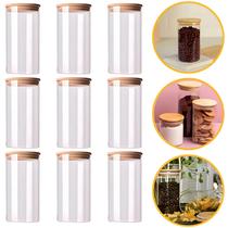 9 Potes De Vidro Herméticos Premium 1200ml Tampa De Bambu Conservar Alimentos 9 Potes De Vidro Herméticos Premium 1200ml Tampa De Bambu Conservar Alimentos