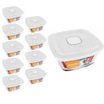 9 Potes Vidro Facilita Vap Quadrado Com Tampa 2L Marinex