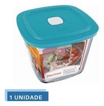 9 Potes Vidro Quadrado Alto Com Tampa Facilita Marinex 1L - NADIR FIGUEREIDO