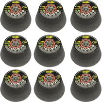 9 Rebolos Copo Cônico 4 Polegadas Grão 120 Rosca M14 Mármore Porcelanato Granito Forcety