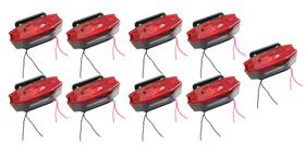 9 Sinaleira Lanterna Lateral Led Peixinho Caminhão Carreta Com Vigia Vermelha