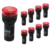9 Sinalizadores 22mm Sonoro 50dB Led 24Vca/CC - Metaltex