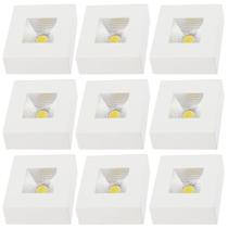 9 Spot Authentic Plafon Sobrepor Teto Beiral Quadrado Luz Neutra 4000K 5w Avant