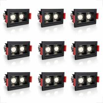 9 Spot Duplo Mini Embutido Led Downlight Recuado 4000k Bet86