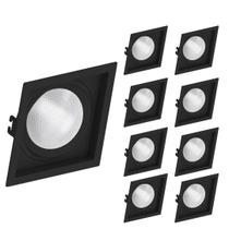 9 Spot Embutir Recuado Par30 E27 Preto Save Energy Quadrado