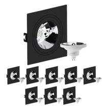 9 Spot Face Plana Emb + Lâmpada AR111 4000k 12W SaveEnergy