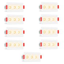 9 Spot Micro Triplo Downlight Led 3000k Embutir Quarto Bet90