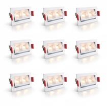 9 Spot Mini Downlight Duplo Led Embutir Direcionável Luz09 9 Spot Mini Downlight Duplo Led Embutir Direcionável Luz09