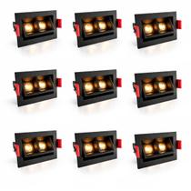 9 Spot Mini Downlight Duplo Led Embutir Direcionável Luz10 9 Spot Mini Downlight Duplo Led Embutir Direcionável Luz10