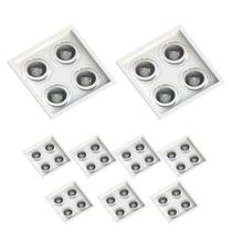 9 Spot Quadruplo Embutir Quadrado Recuado Par20 Branco 110v/220v 9 Spot Quadruplo Embutir Quadrado Recuado Par20 Branco 110v/220v