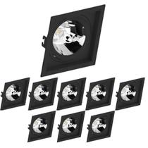 9 Spot Recuado Embutir Preto Gu10 Ar70 Save Energy Quadrado 9 Spot Recuado Embutir Preto Gu10 Ar70 Save Energy Quadrado