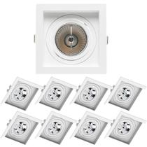 9 Spots de Embutir Quadrado Recuado AR70 Branco Save Energy