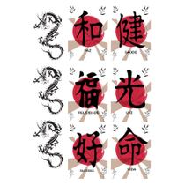 9 Tatuagens Temporaria Ideogramas