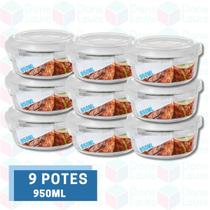 9 Tigela Redonda Bowl Hermética com Tampa 950ML Airfryer