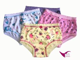 9 Unidades Estampas Sortidas Calcinha Infantil 100% Algodão - Ref. 028