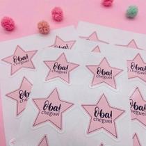 90 Adesivos Agradecimento Cliente Estrela Rosa Oba Cheguei