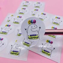 90 Adesivos Para Embalagem Rótulo Etiqueta Flork Ganhei Balinha