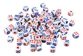 90 Dados Branco Profissional 6 Lados 14mm Pacote C/100 Peças