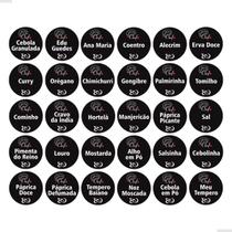 90 Etiquetas Para Potes Temperos Adesivo Preto Chef 3x3 cm 90 Etiquetas Para Potes Temperos Adesivo Preto Chef 3x3 cm