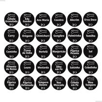 90 Etiquetas Para Potes Temperos Adesivo Preto Talheres 3x3