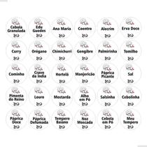 90 Etiquetas Para Temperos Adesivo Chef Transparente 3x3 cm