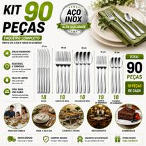 90 Talheres em Inox 18 Garfo 18 Faca 18 Colher 18 Colher de Sobremesa 18 Garfo Sobremesa 90 Talheres em Inox 18 Garfo 18 Faca 18 Colher 18 Colher de Sobremesa 18 Garfo Sobremesa