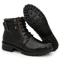 9026GRF Coturno feminino moda inverno couro nobre natural preto