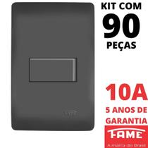 90un Interruptor Paralelo Three Way 10A Com Placa Habitat Black FAME