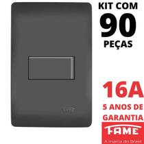 90un Interruptor Simples 10A Com Placa Habitat Black FAME