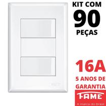 90un Interruptor Simples 2 Teclas 16A Com Placa 4x2 Evidence FAME