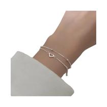 925 prata diamante-cravejado borboleta pulseira moda feminina temperamento flor pulseira ajustável