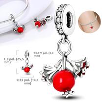 925 prata esterlina fruta morango charme caber encantos prata 925 pulseira original para fazer jóias