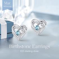 925 Sterling Silver Birthstone Stud Brincos Joias para