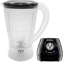 9450 - Copo Jarra Compatível com Liquidificador Mondial Easy Power L 550W Translúcido Resistente com Tampa Preta