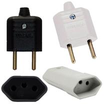 95 Plug Macho 2 Pinos 10a + 95 Tomada Fêmea 3 Pinos 10a