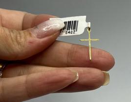 95402 Pingente Masculino Cruz De Ouro 18k Liso Grande 0,4gr