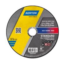 96 Disco de Corte 4.1/2 Standard Norton Aço Carbono Inox 115mm Tubos e Chapas