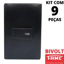 9un Interruptor Pulsador Campainha 16A Com Placa Habitat Black FAME