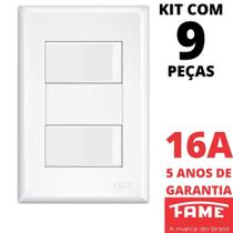 9un Interruptor Simples 2 Teclas 16A Com Placa 4x2 Evidence FAME